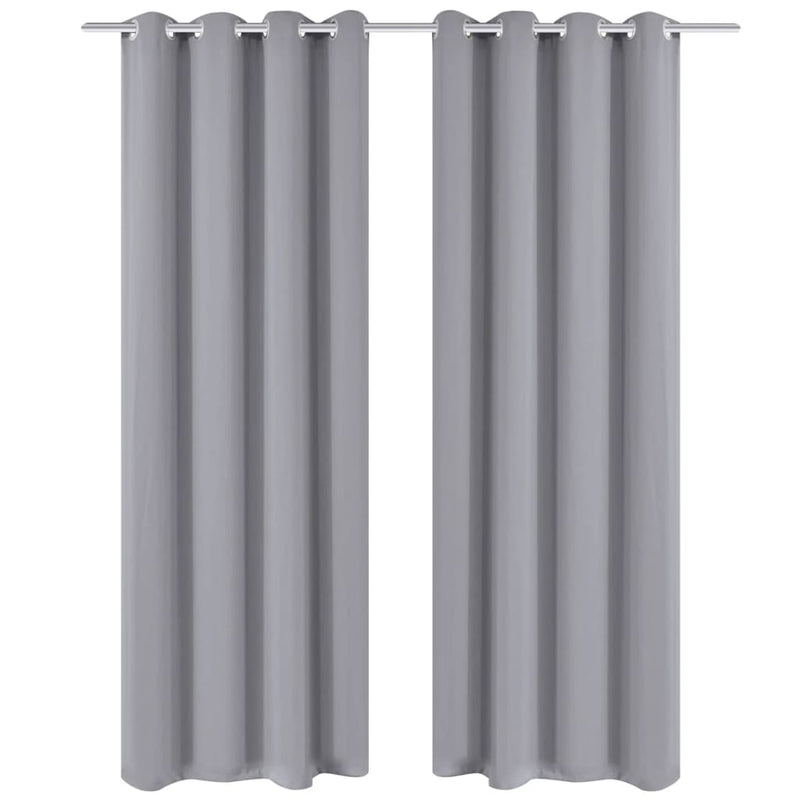 Load image into Gallery viewer, Vidaxl gordijn met metalen ringen verduisterend 270x245 grijs