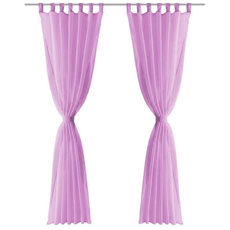 Load image into Gallery viewer, VidaXL Gordijnen voile 140x245 cm lila 2 st