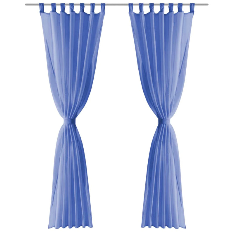 Load image into Gallery viewer, Vidaxl gordijnen voile 140x245 cm koningsblauw 2 st