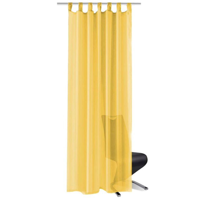 Load image into Gallery viewer, Vidaxl gordijnen voile 140x245 cm geel 2 st
