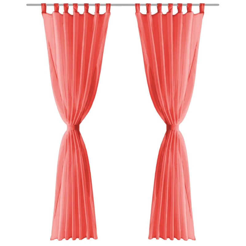 Load image into Gallery viewer, Vidaxl gordijnen voile 140x225 cm rood 2 st