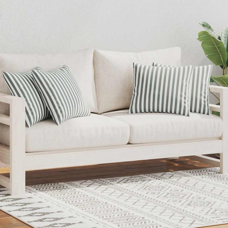 Load image into Gallery viewer, Vidaxl buitenkussens 45x45 cm gestreept grijs 4 st