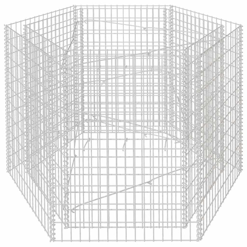 Load image into Gallery viewer, VidaXL Gabion plantenbak verhoogd zeshoekig 160x140x100 cm