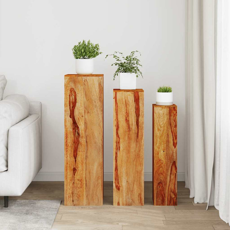 Load image into Gallery viewer, Vidaxl 3-delige plantenstandaardenset massief sheeshamhout bruin