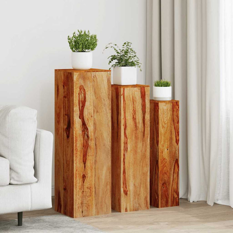 Load image into Gallery viewer, Vidaxl 3-delige plantenstandaardenset massief sheeshamhout bruin