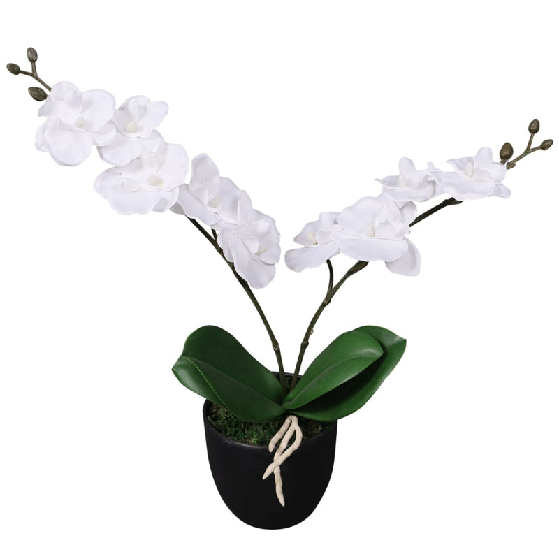 Load image into Gallery viewer, Vidaxl kunstplant orchidee met pot 30 cm wit