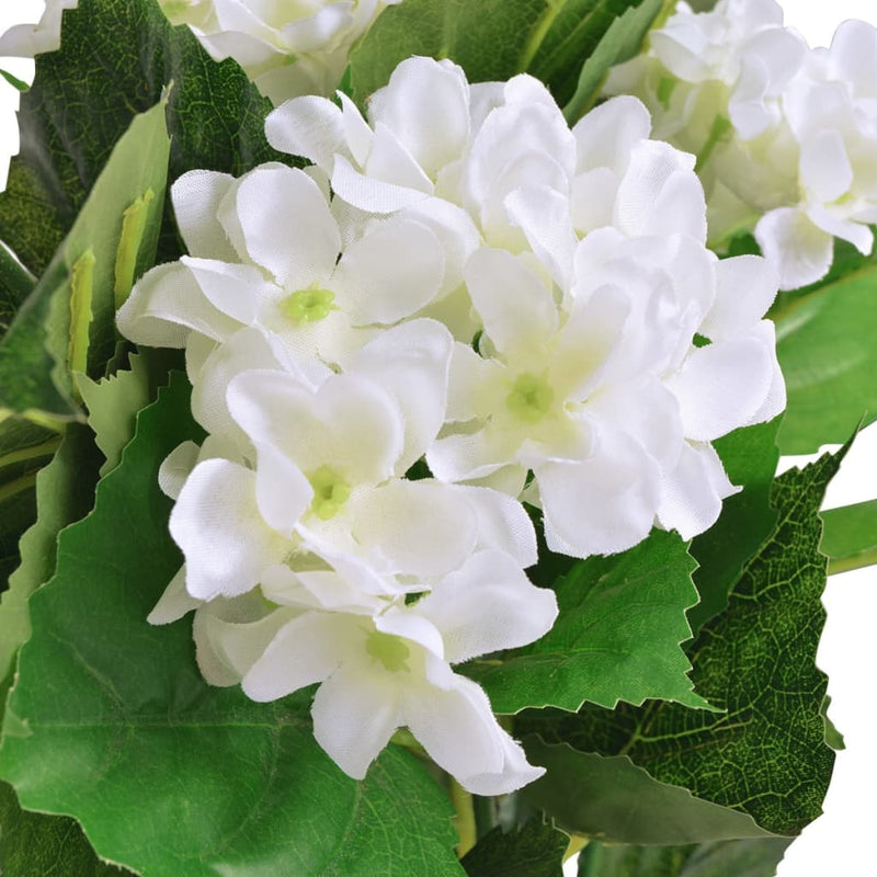 Load image into Gallery viewer, Vidaxl kunst hortensia plant met pot 60 cm wit