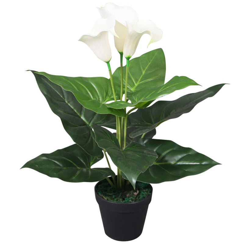 Load image into Gallery viewer, Vidaxl kunst calla lelie plant met pot 45 cm wit