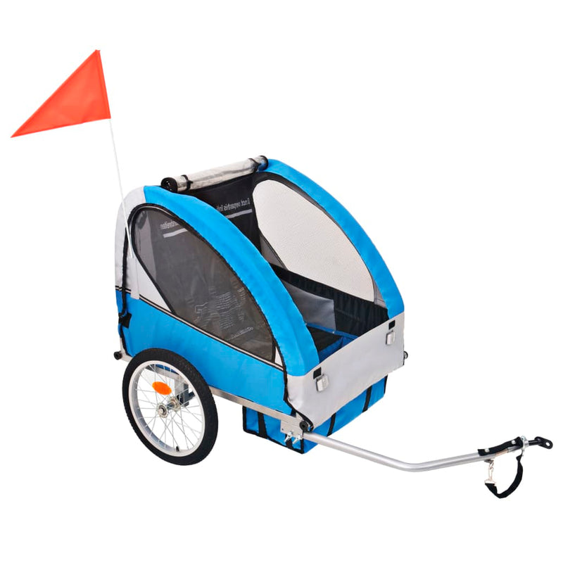 Load image into Gallery viewer, Vidaxl fietstrailer 30 kg grijs en blauw