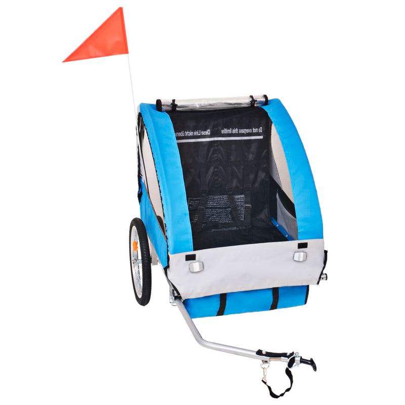Load image into Gallery viewer, Vidaxl fietstrailer 30 kg grijs en blauw