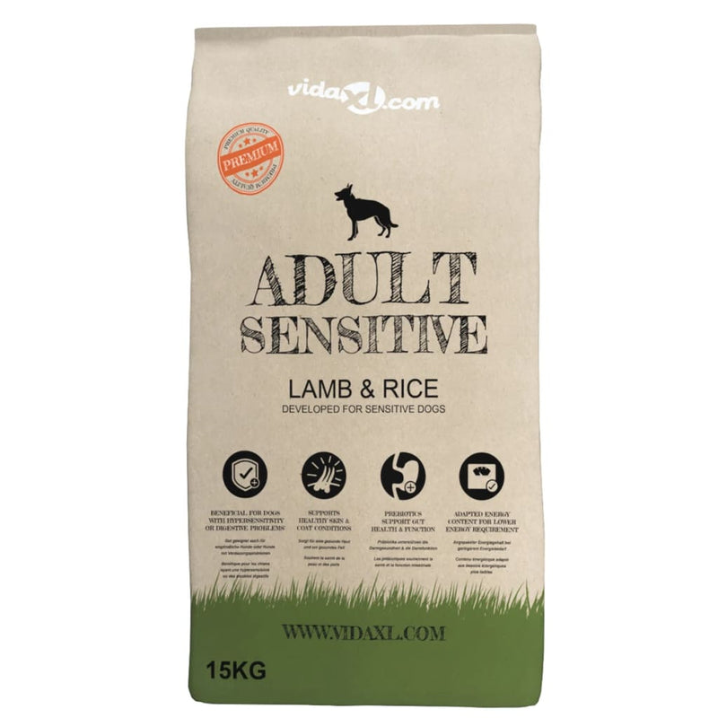 Load image into Gallery viewer, Vidaxl premium hondenvoer droog adult sensitive lamb rice 15kg