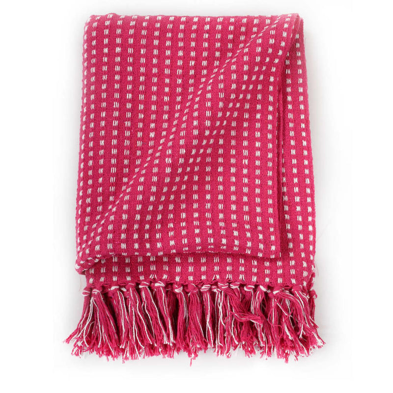 Load image into Gallery viewer, Vidaxl plaid vierkanten 220x250 cm katoen roze