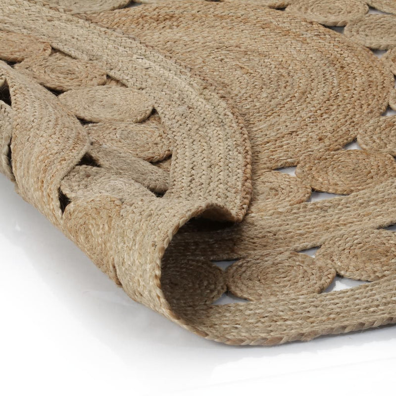 Load image into Gallery viewer, Vidaxl tapijt met ontwerp rond 150 cm gevlochten jute