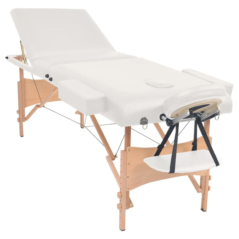 Load image into Gallery viewer, Vidaxl massagetafel inklapbaar 3 zones 10 cm dik wit