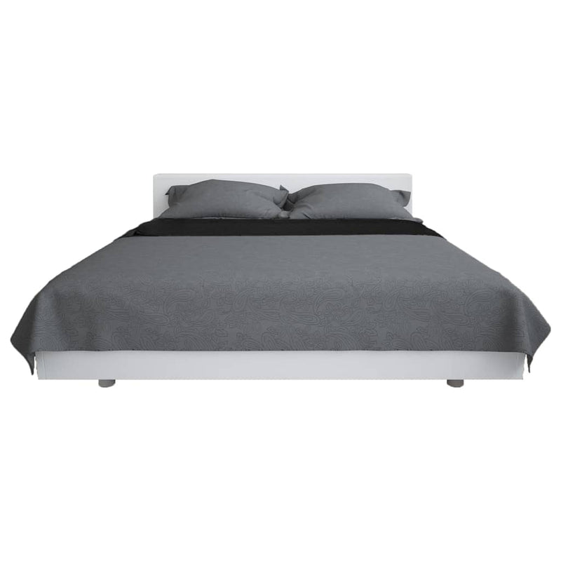 Load image into Gallery viewer, Vidaxl bedsprei dubbelzijdig 170x210 cm quilt grijs en zwart