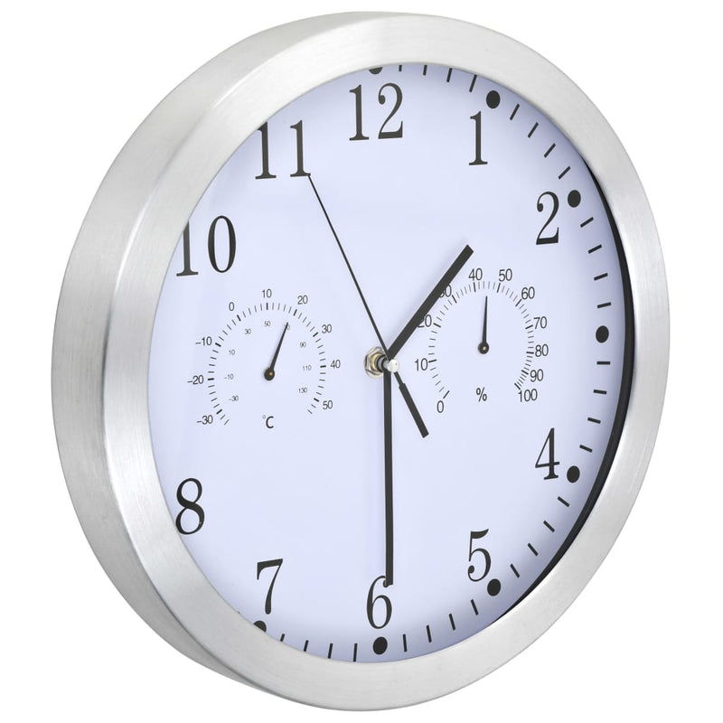 Load image into Gallery viewer, Vidaxl wandklok met quartz-mechanisme hygrometer thermometer 30 cm wit