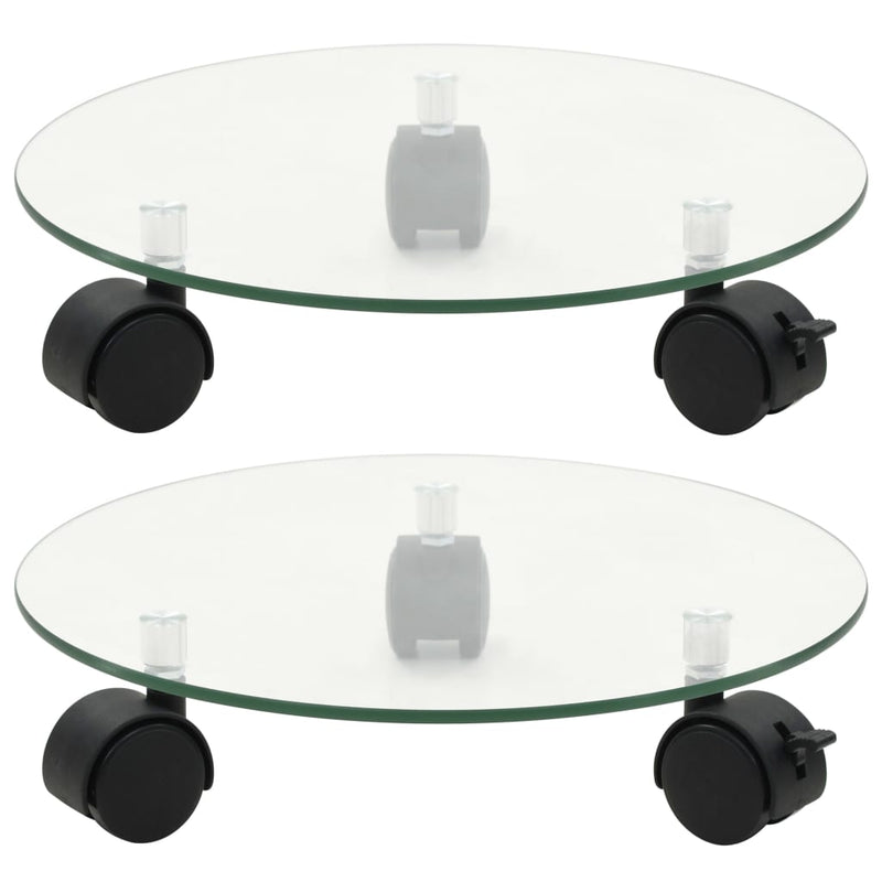 Load image into Gallery viewer, Vidaxl plantenrollers rond 28 cm gehard glas 2 st