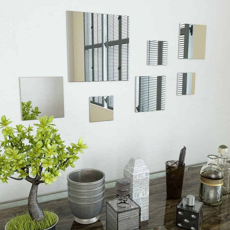 Load image into Gallery viewer, VidaXL Wandspiegels vierkant glas 7 st