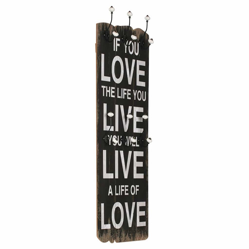 Load image into Gallery viewer, Vidaxl wandkapstok met 6 haken love live 120x40 cm