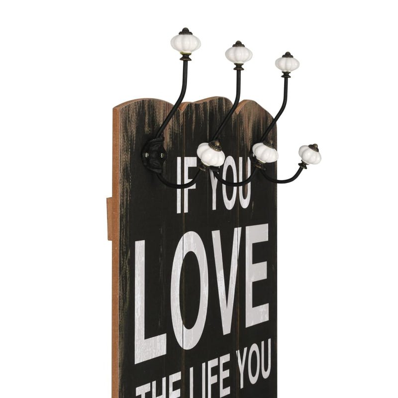 Load image into Gallery viewer, Vidaxl wandkapstok met 6 haken love live 120x40 cm