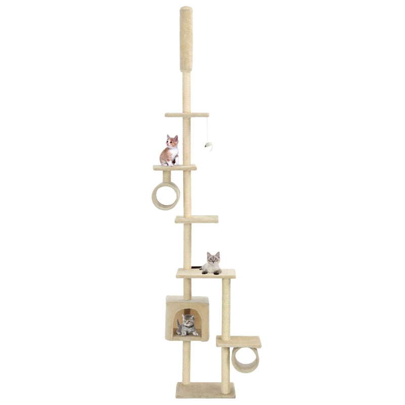 Load image into Gallery viewer, Vidaxl kattenkrabpaal met sisal krabpalen 260 cm beige