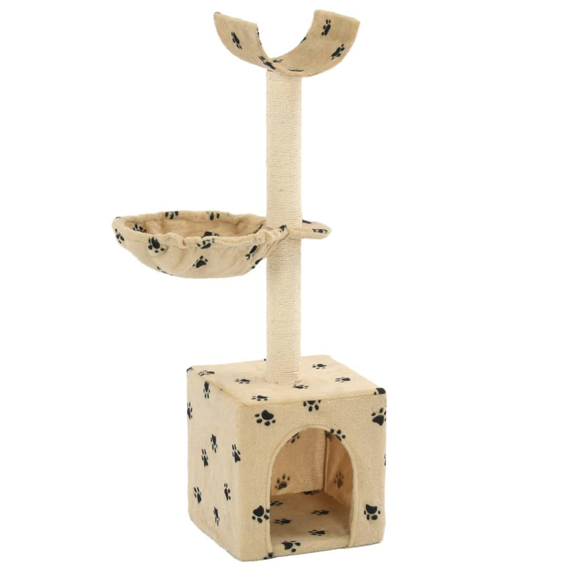 Load image into Gallery viewer, Vidaxl kattenkrabpaal met sisal krabpalen 105 cm pootafdrukken beige