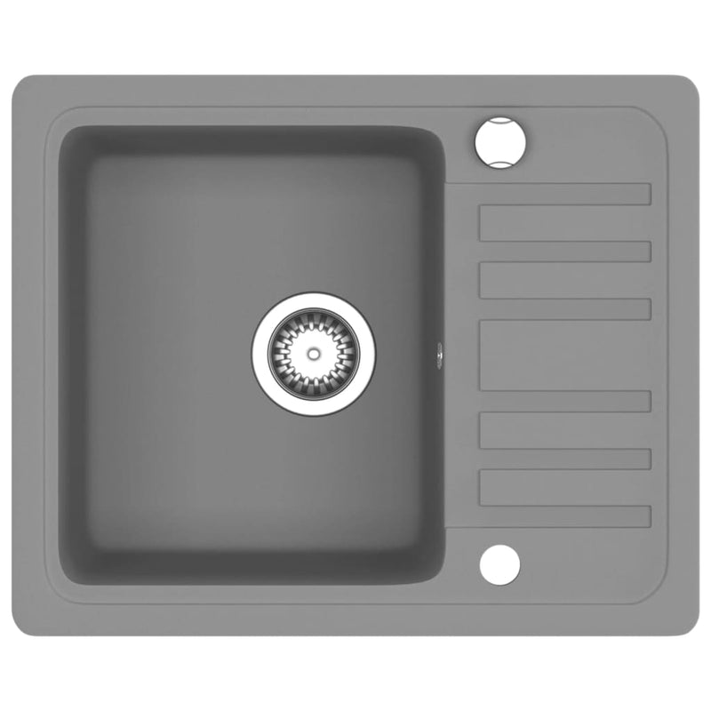 Load image into Gallery viewer, Vidaxl gootsteen enkele bak graniet grijs