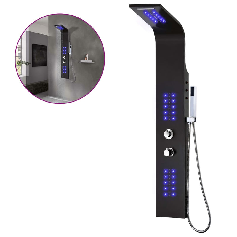 Load image into Gallery viewer, Vidaxl douchepaneel 20x44x130 cm aluminium zwart