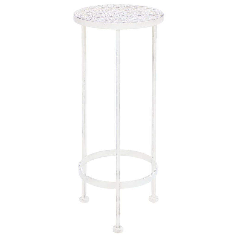 Load image into Gallery viewer, Vidaxl 3-delige plantenstandaardset vintage stijl metaal antiekwit