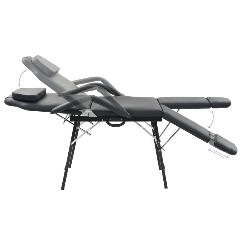 Load image into Gallery viewer, Vidaxl gezichtsbehandelstoel draagbaar 185x78x76 cm kunstleer zwart