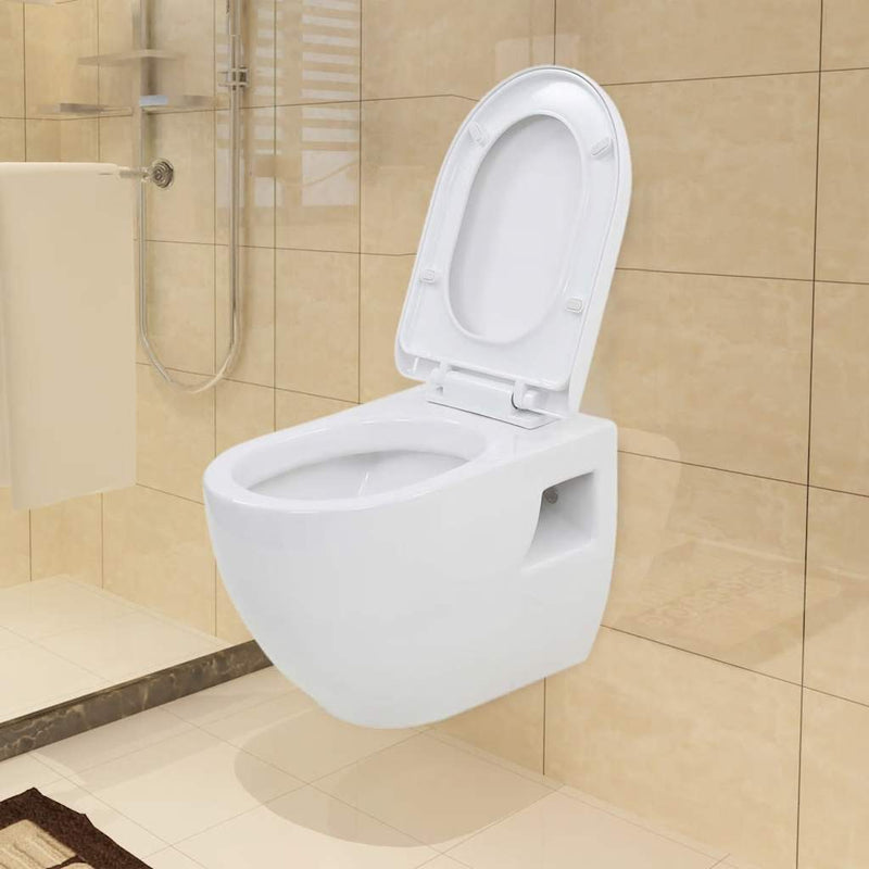 Load image into Gallery viewer, Vidaxl wandtoilet keramiek wit