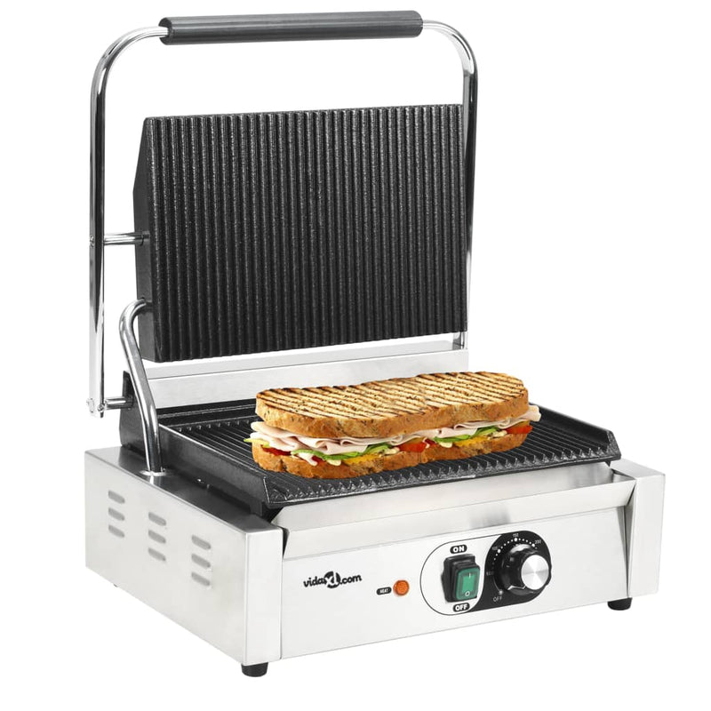 Load image into Gallery viewer, Vidaxl panini grill gegroefd 2200 w 43x30,5x20 cm