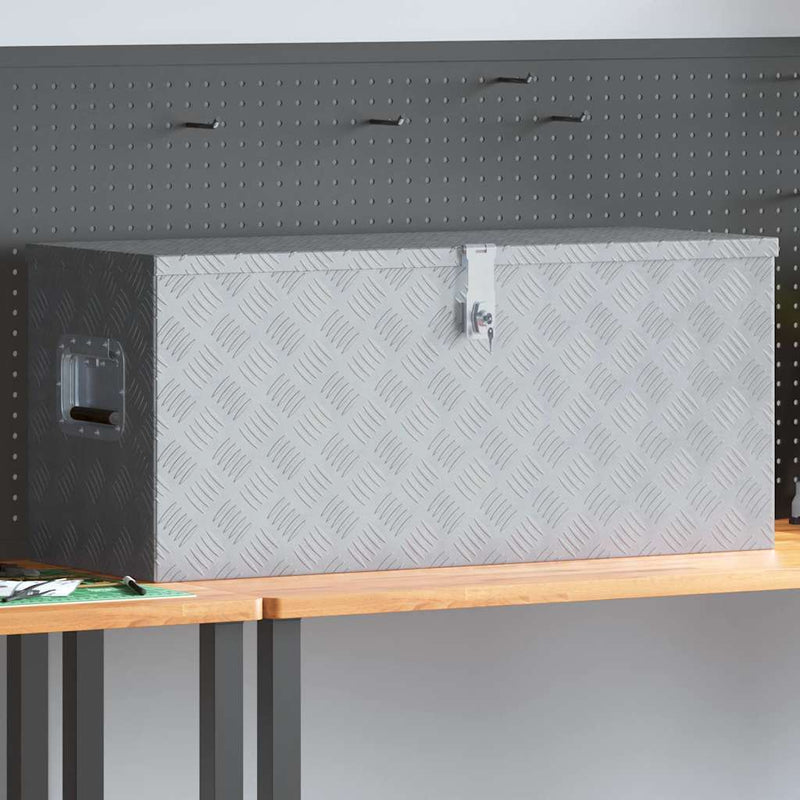 Load image into Gallery viewer, Vidaxl opbergkist 90,5x35x40 cm aluminium zilverkleurig