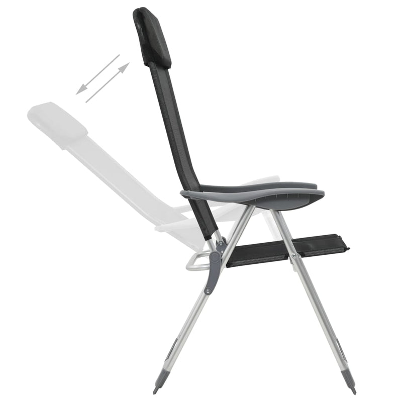 Load image into Gallery viewer, Vidaxl campingstoelen inklapbaar aluminium zwart 4 st