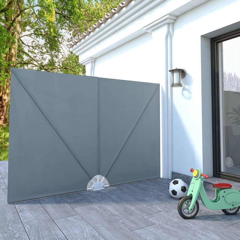 Afbeelding laden in galerijviewer, Vidaxl terrasscherm inklapbaar 240x160 cm grijs