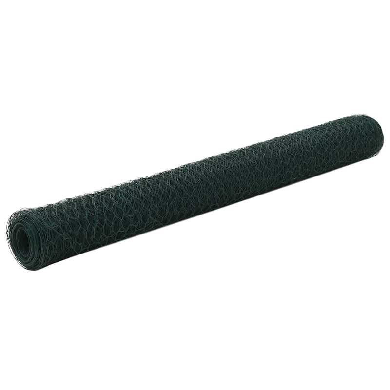 Afbeelding laden in galerijviewer, Vidaxl kippengaas 25x1,2 m staal met pvc coating groen