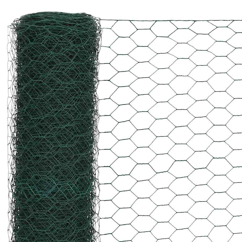 Afbeelding laden in galerijviewer, Vidaxl kippengaas 25x1,2 m staal met pvc coating groen