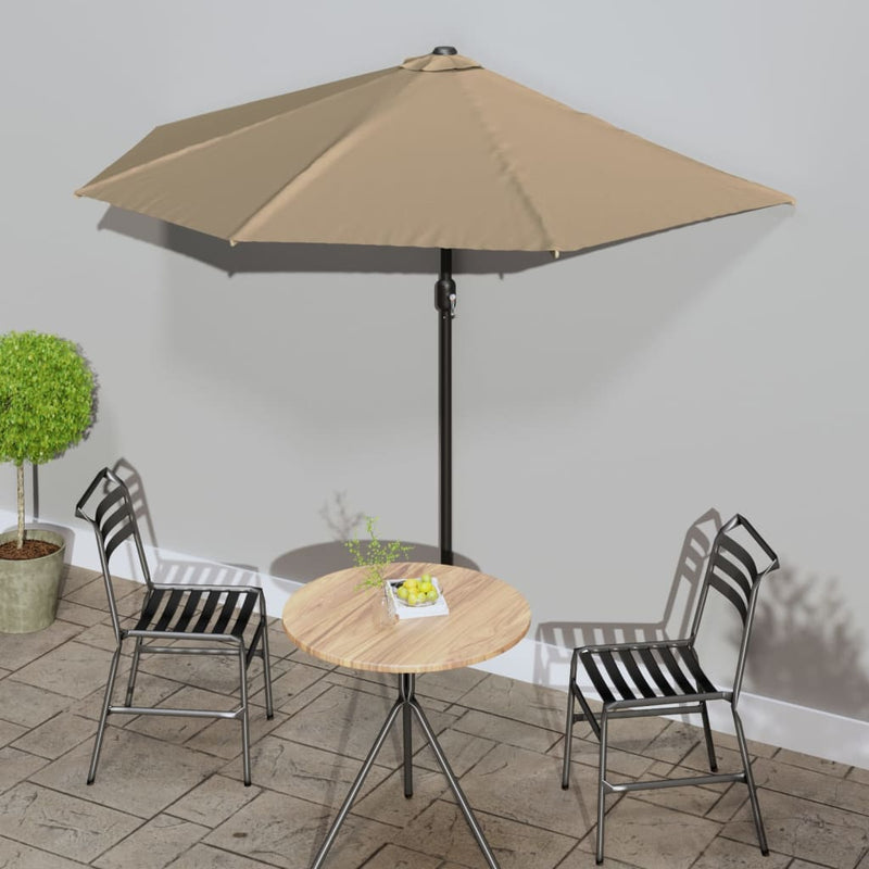 Load image into Gallery viewer, Vidaxl balkonparasol half met aluminium paal 270x144 cm taupe