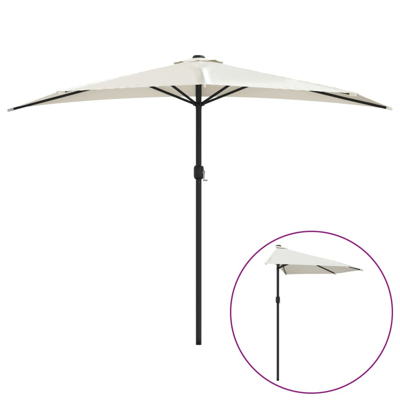 Load image into Gallery viewer, Vidaxl balkonparasol half met aluminium paal 300x155 cm zandkleurig