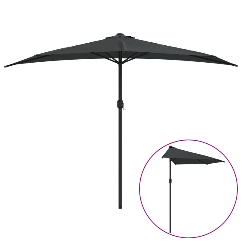Load image into Gallery viewer, Vidaxl balkonparasol half met aluminium paal 300x155 cm antraciet