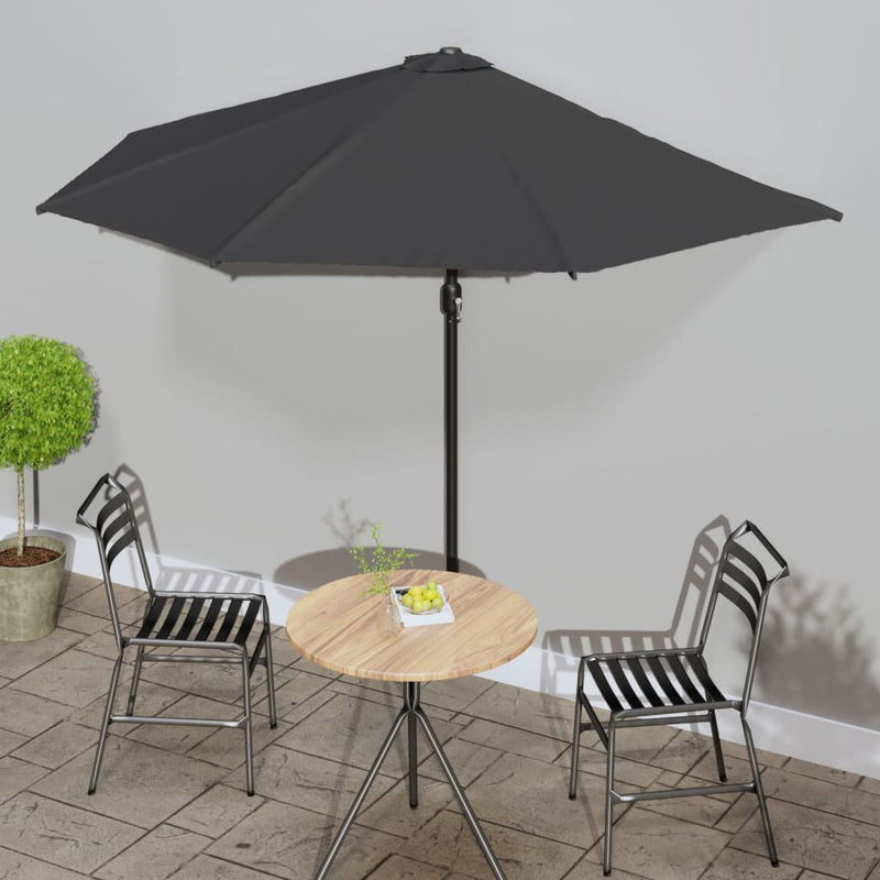 Load image into Gallery viewer, Vidaxl balkonparasol half met aluminium paal 300x155 cm antraciet
