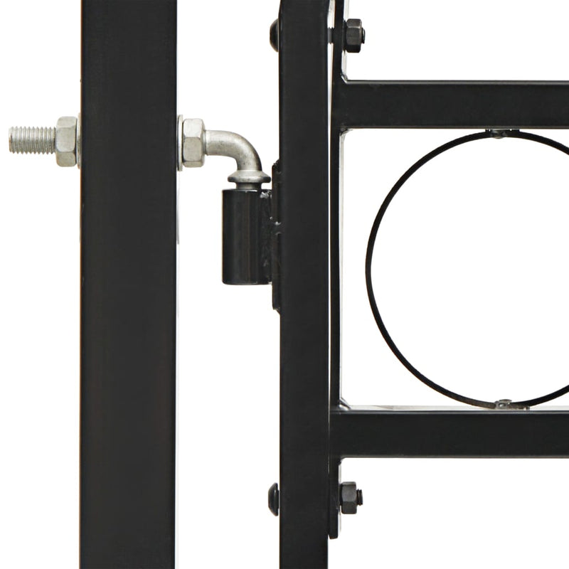 Load image into Gallery viewer, VidaXL Poort met gebogen bovenkant dubbel 400x125 cm staal zwart