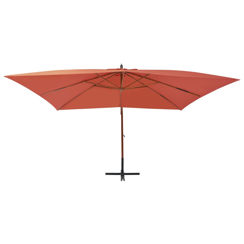 Load image into Gallery viewer, Vidaxl zweefparasol met houten paal 400x300 cm terracottakleurig