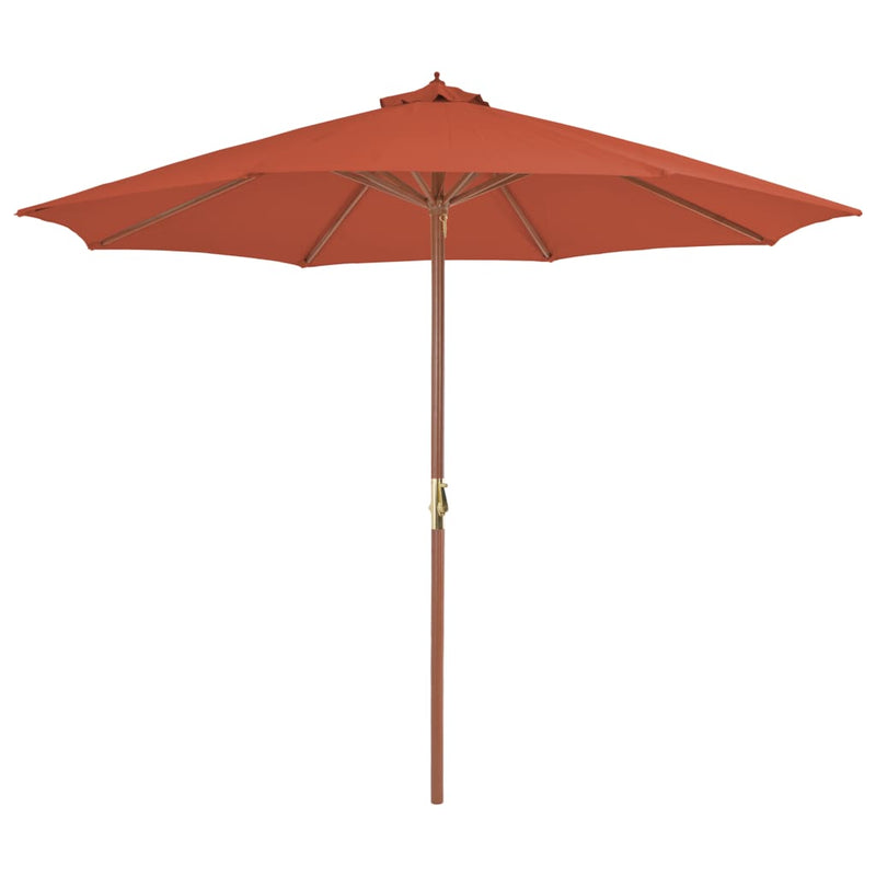 Load image into Gallery viewer, Vidaxl parasol met houten paal 300 cm terracotta