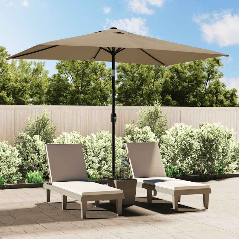 Load image into Gallery viewer, VidaXL Parasol met metalen paal 300x200 cm taupe