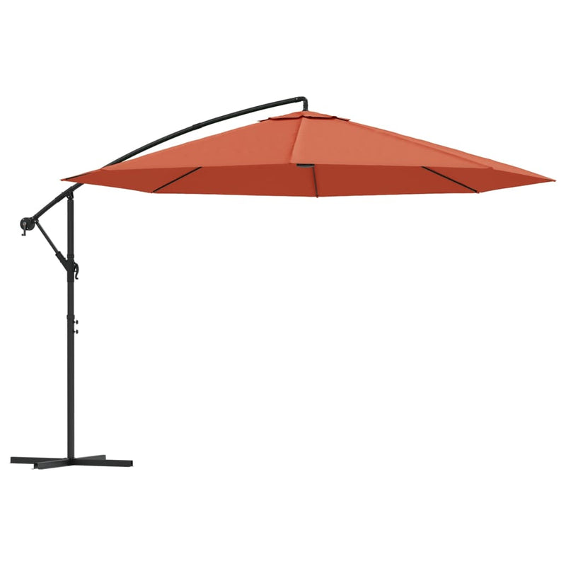 Load image into Gallery viewer, Vidaxl zweefparasol met aluminium paal 350 cm terracottakleurig