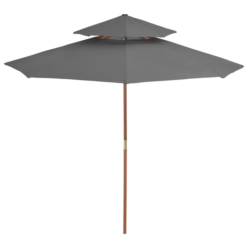 Load image into Gallery viewer, Vidaxl parasol dubbeldekker met houten paal 270 cm antraciet