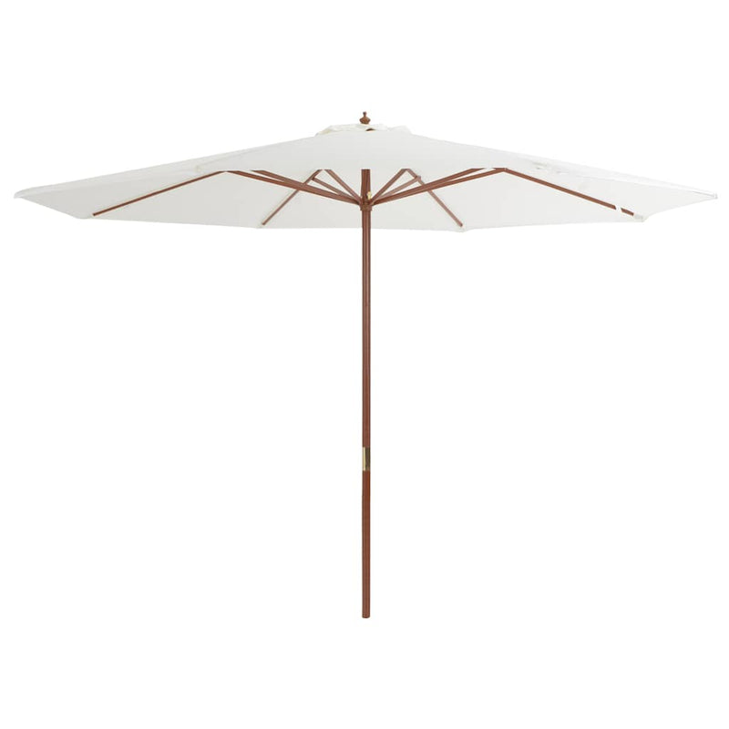 Load image into Gallery viewer, Vidaxl parasol met houten paal 350 cm zandwit