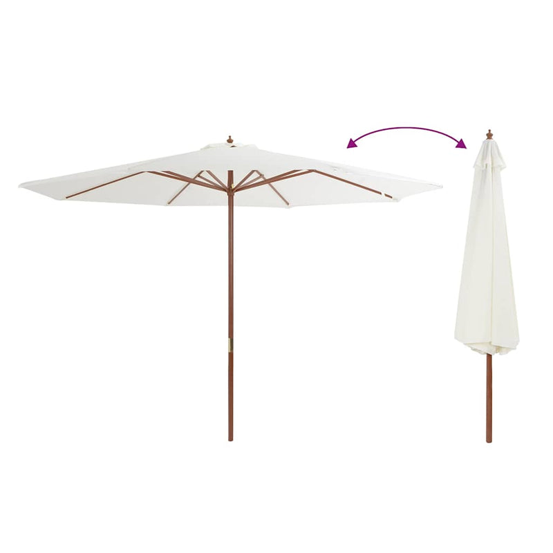 Load image into Gallery viewer, Vidaxl parasol met houten paal 350 cm zandwit