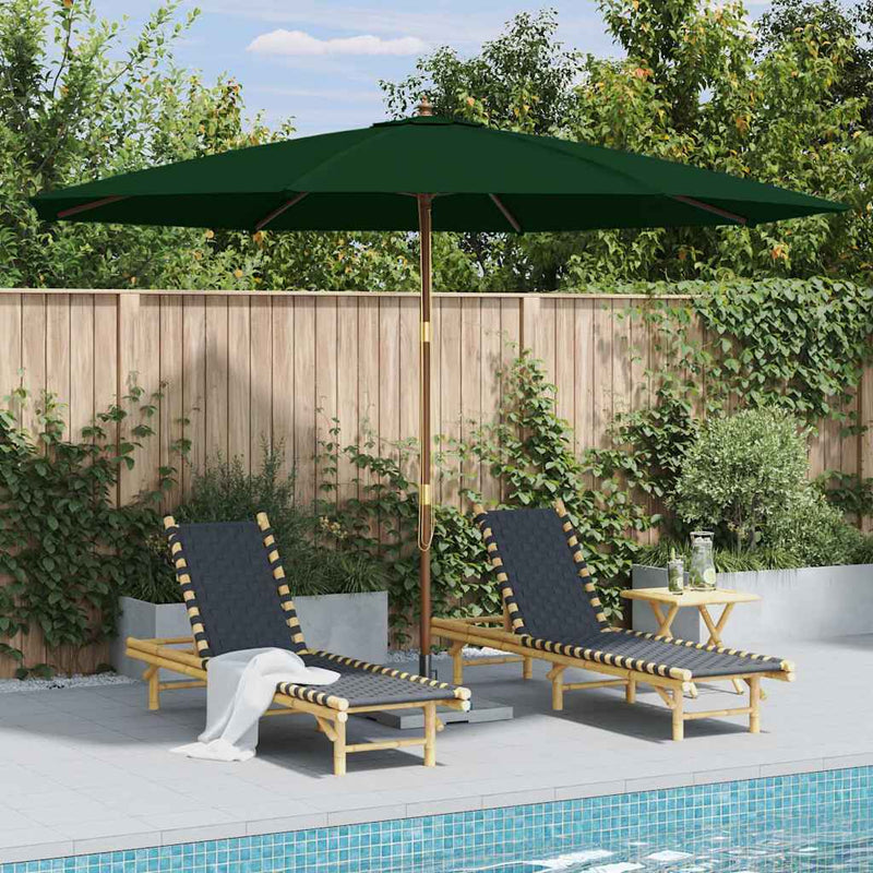 Load image into Gallery viewer, VidaXL Parasol met houten paal 350 cm groen